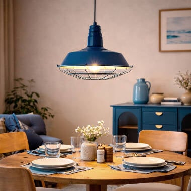 Hanglamp Merbano blauw, kap
