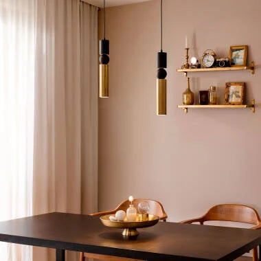 Hanglamp Lundravo in mat zwart, detail 1