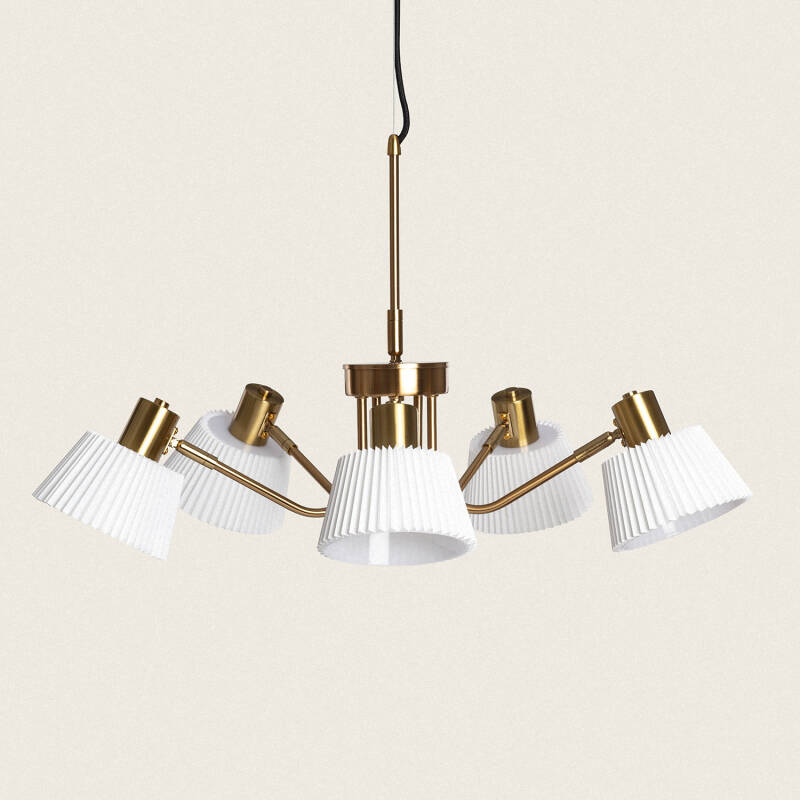 Hanglamp Prastano in wit met vijf lichtpunten