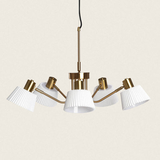 Hanglamp Prastano in wit met vijf lichtpunten