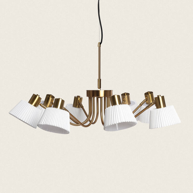 Hanglamp Rembaro in wit met acht lichtpunten