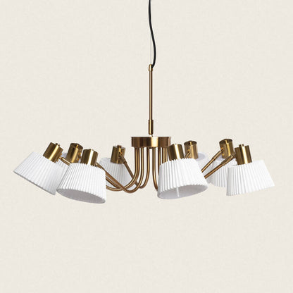 Hanglamp Rembaro in wit met acht lichtpunten