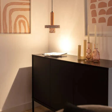 Hanglamp Rimbavo in roségoud, detail 1