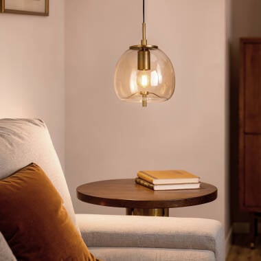 Hanglamp Cadrivo amber, glazen kap