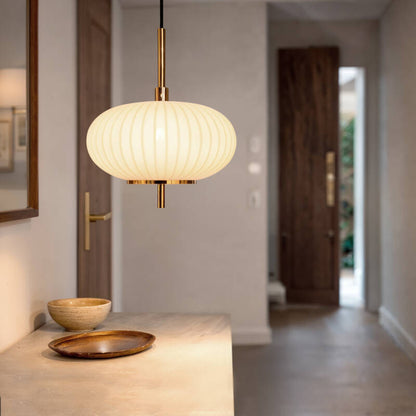 Hanglamp Marcavo in brons, zijaanzicht