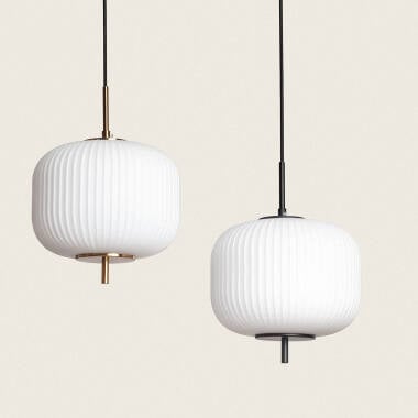 Hanglamp Zelbano in brons, aanzicht van onderen