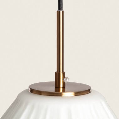 Hanglamp Solbaro in wit, detail van de kap
