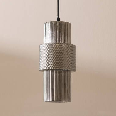 Hanglamp Perdano in rookgrijs, detail van de kap