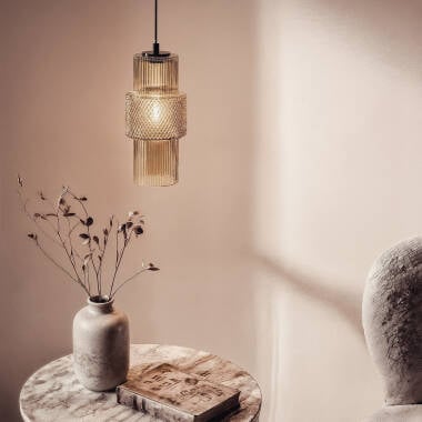 Hanglamp Perdano in amber, zijaanzicht