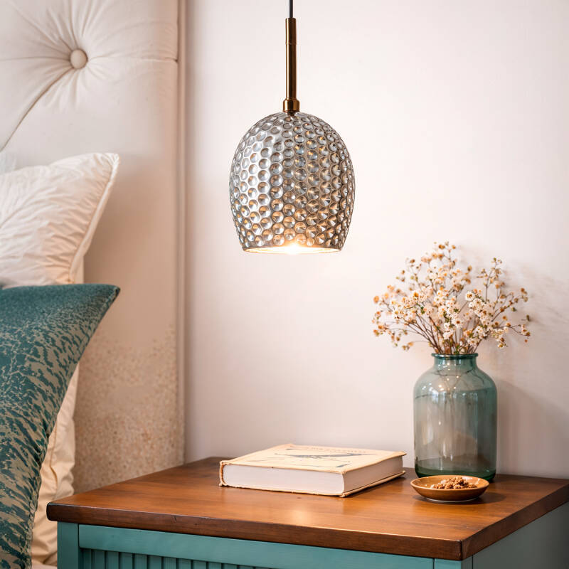 Hanglamp Loscaro in rookgrijs, zijaanzicht