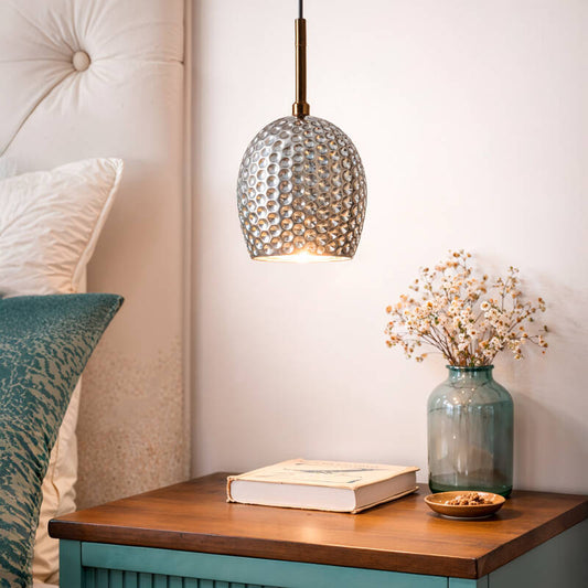 Hanglamp Loscaro in rookgrijs, zijaanzicht