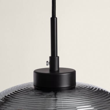 Hanglamp Fintavo in rookgrijs, detail van de kap