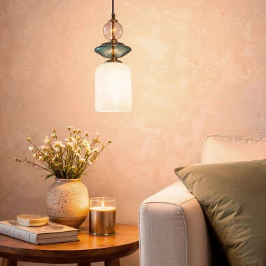 Hanglamp Golvaro meerkleurig, zijaanzicht
