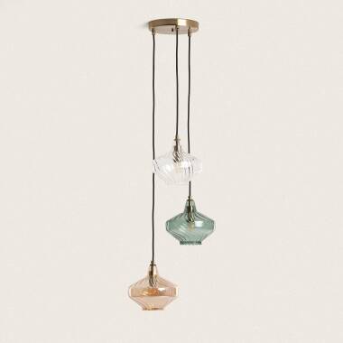 Hanglamp Habrano meerkleurig, aanzicht van onderen