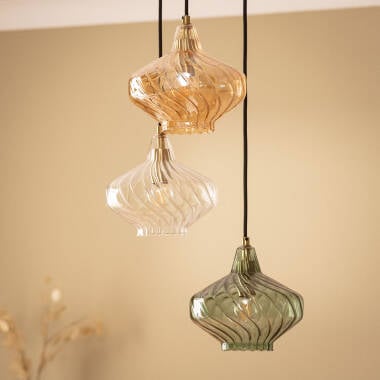 Hanglamp Habrano meerkleurig, detail van de kap