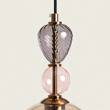 Hanglamp Kimvaro meerkleurig, aanzicht van onderen