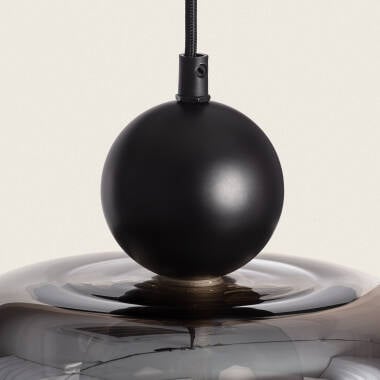 Hanglamp Nelsaro in rookgrijs, detail van de kap