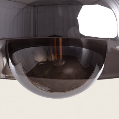 Hanglamp Nelsaro in rookgrijs, sfeerbeeld in het interieur