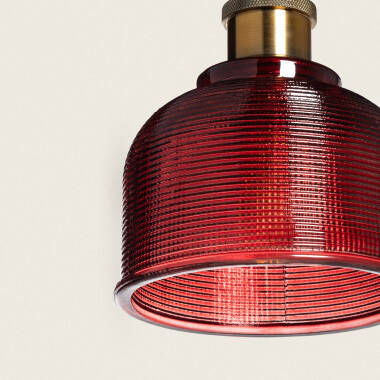 Hanglamp Albravo in rood, ophanging en plafondkap