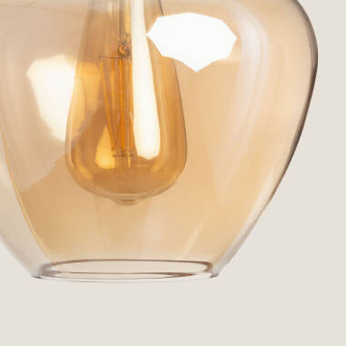 Hanglamp Mendaro in amber, sfeerbeeld in het interieur