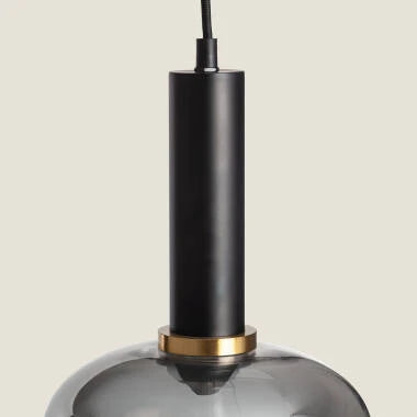 Hanglamp Mendaro in rookgrijs, detail van de kap