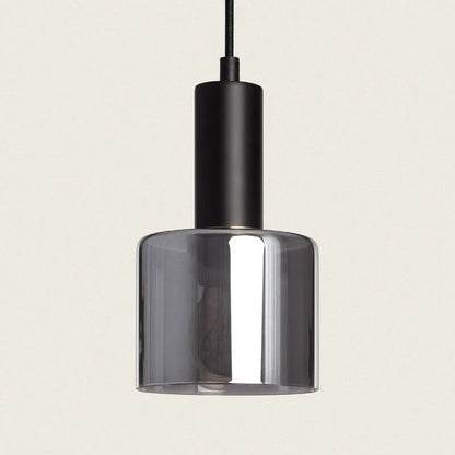 IRBARO hanglamp van metaal met rookgrijs glas