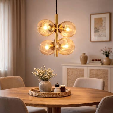 Hanglamp Ruscano in amber, zijaanzicht