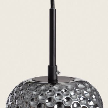 Hanglamp Castrivo in rookgrijs, aanzicht van onderen