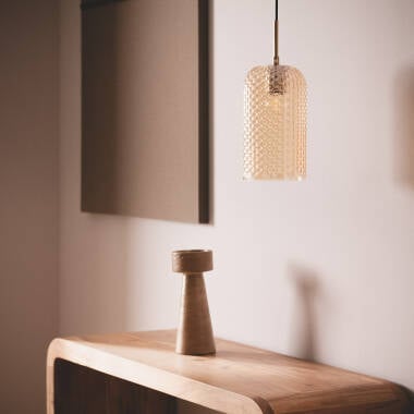 Hanglamp Castrivo in amber, sfeerbeeld in het interieur