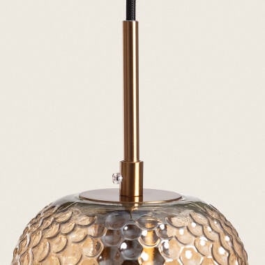 Hanglamp Castrivo in amber, aanzicht van onderen