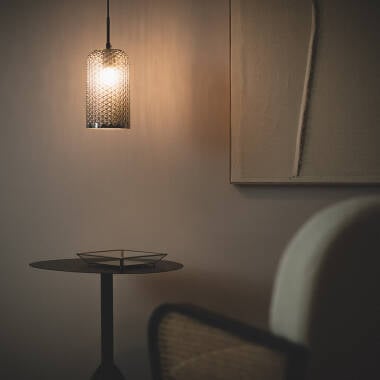 Hanglamp Castrivo in rookgrijs, detail van de kap