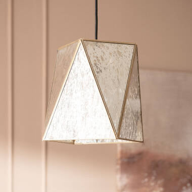 Hanglamp Vernivo in goud, zijaanzicht