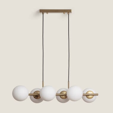Hanglamp Doltrano in goud, aanzicht van onderen