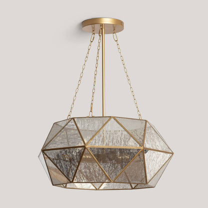 Hanglamp Facetaro glas en metaal goud