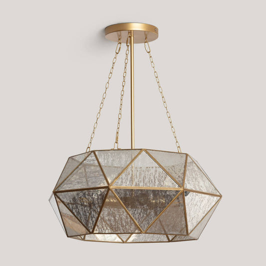Hanglamp Facetaro glas en metaal goud