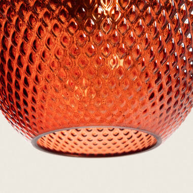 Hanglamp Elzaro in rood, aanzicht van onderen