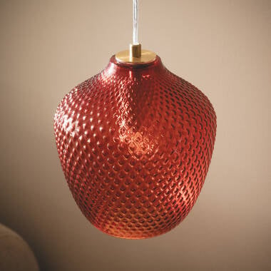 Hanglamp Elzaro in rood, detail van de kap