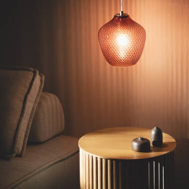 Hanglamp Elzaro in rood, zijaanzicht