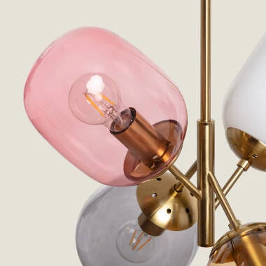 Hanglamp Jalbivo meerkleurig, aanzicht van onderen
