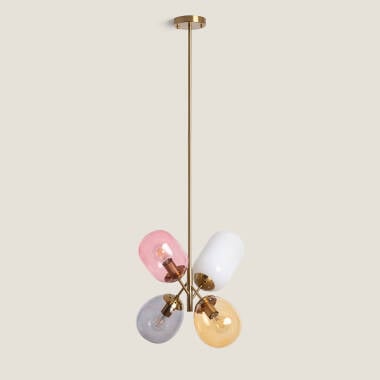 Hanglamp Jalbivo meerkleurig, sfeerbeeld in het interieur