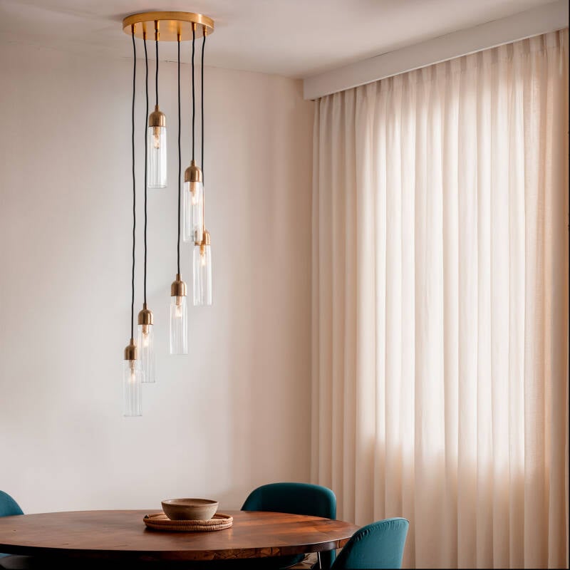 Hanglamp Baltivo in goud, zijaanzicht
