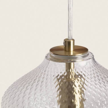 Hanglamp Pardivo in goud, aanzicht van onderen