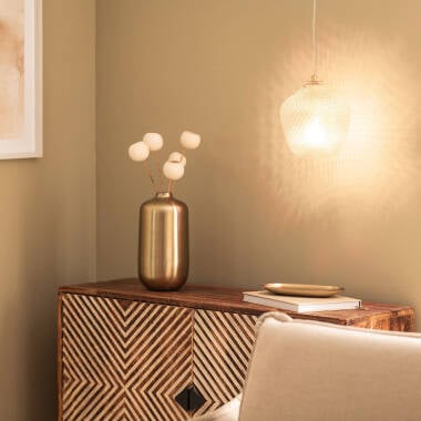 Hanglamp Pardivo in goud, sfeerbeeld in het interieur