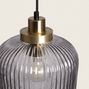 Hanglamp Yevrano in goud, aanzicht van onderen