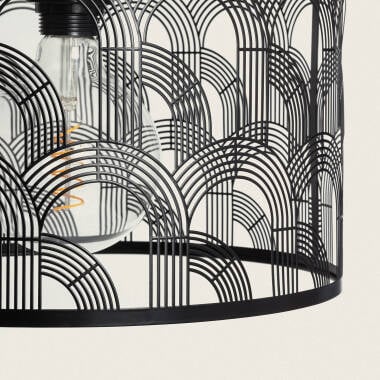 Hanglamp Pelzano in zwart, detail 2