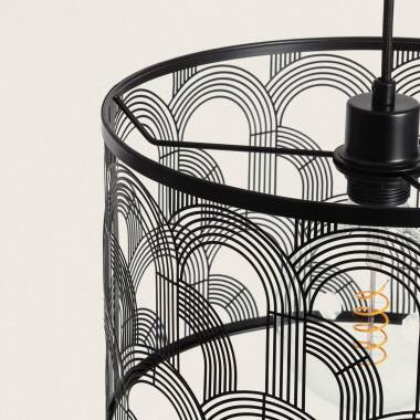 Hanglamp Pelzano in zwart, detail 1