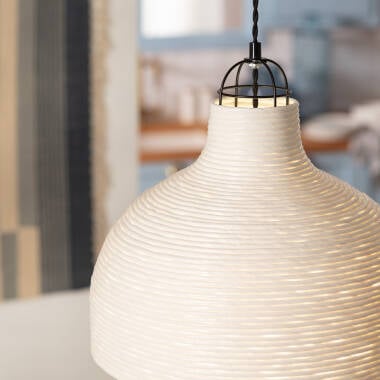 Detail van het vlechtwerk van de HURTANO hanglamp