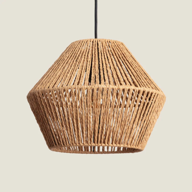 DOMNARO ronde hanglamp van gevlochten papier in naturel