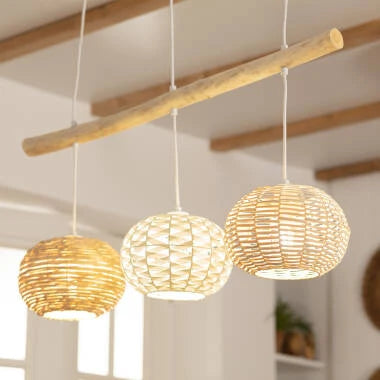 TALDIVO hanglamp van rotan en hout, afbeelding 3