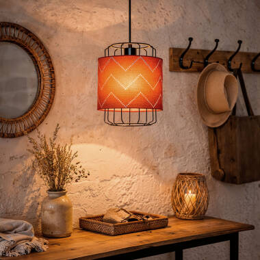 Hanglamp Bricano in baksteenrood, detail 1